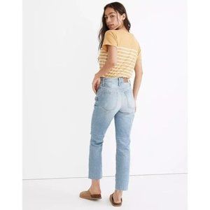 Madewell Whisper Cotton Rib-Crewneck Tee in Earthen Gold Medium Women's Tshirt